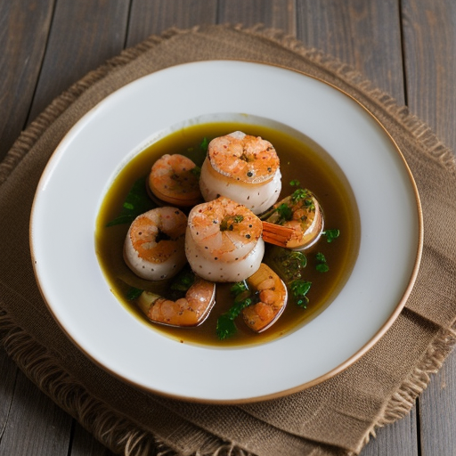 Steamed Shrimp & Scallops With Orange Vinaigr recipe image