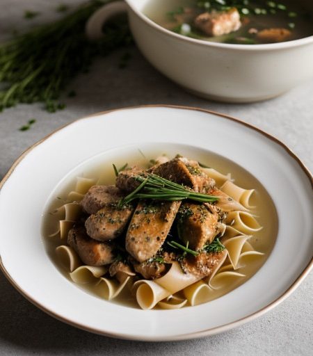 Stellette in Brodo (Pasta in Chicken Broth)-House Beautif recipe image