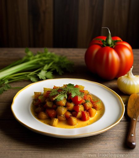 Stewed Tomatoes With Potato Peasant Purses recipe image