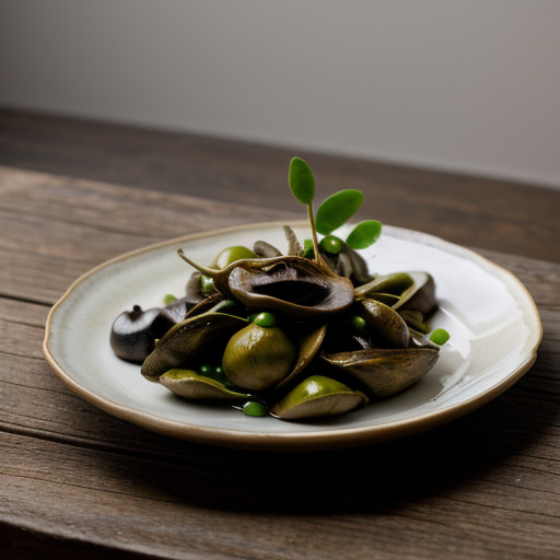Stir-Fried Artichokes With Pea Pods & Black Mushrooms recipe image