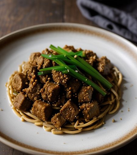 Stir-Fried Bean Curd With Ground Pork & Oys recipe image