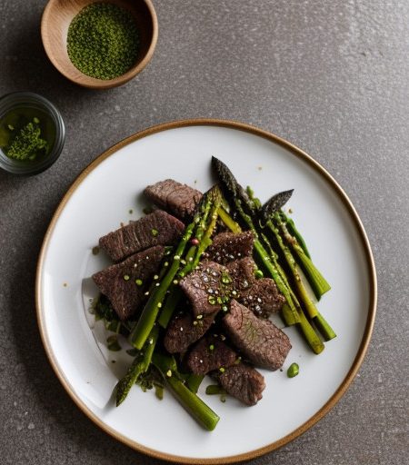 Stir-Fried Beef With Asparagus & Snow Peas recipe image