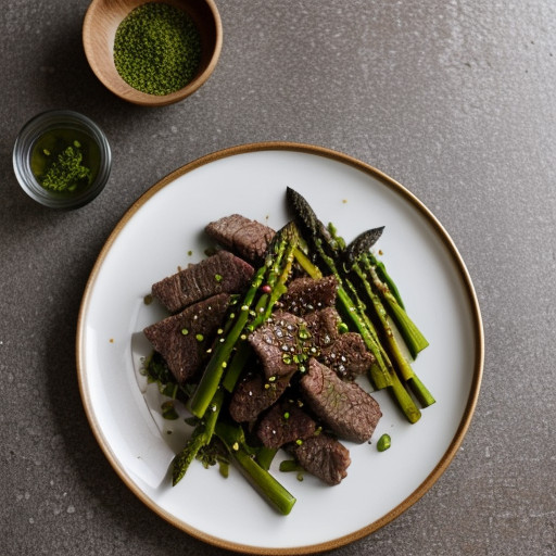Stir-Fried Beef With Asparagus & Snow Peas recipe image
