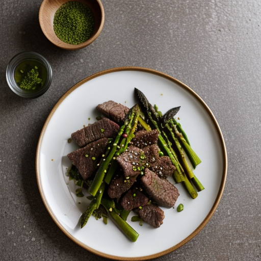 Stir-Fried Beef With Asparagus & Snow Peas recipe image