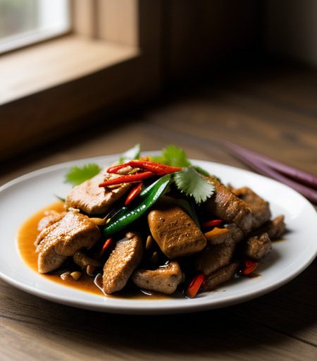 Stir-Fried Chicken With Dried Red Pepper recipe image