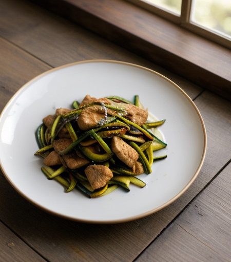 Stir-Fried Chicken & Zucchini recipe image