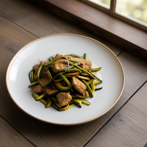 Stir-Fried Chicken & Zucchini recipe image