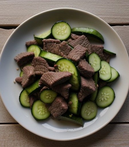 Stir-Fried Cucumbers and Beef recipe image