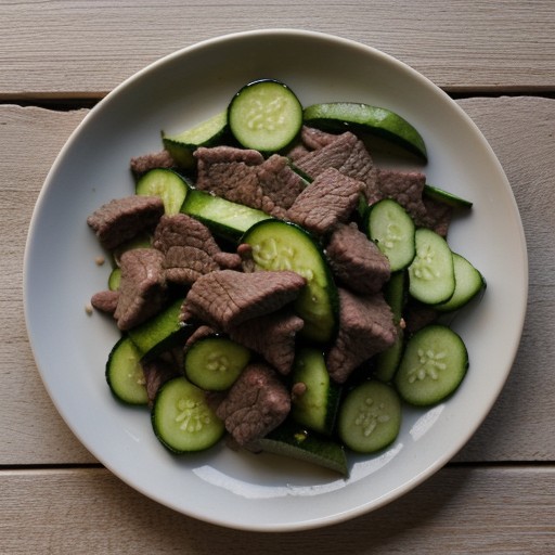 Stir-Fried Cucumbers and Beef recipe image