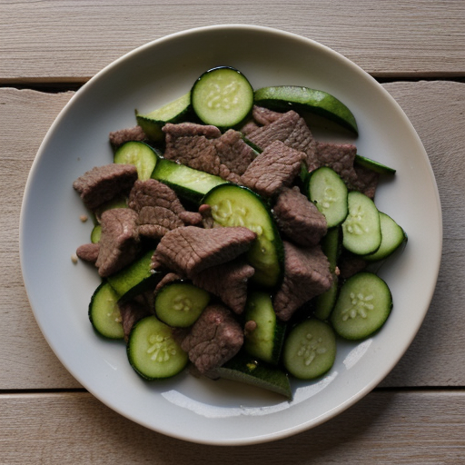 Stir-Fried Cucumbers and Beef recipe image