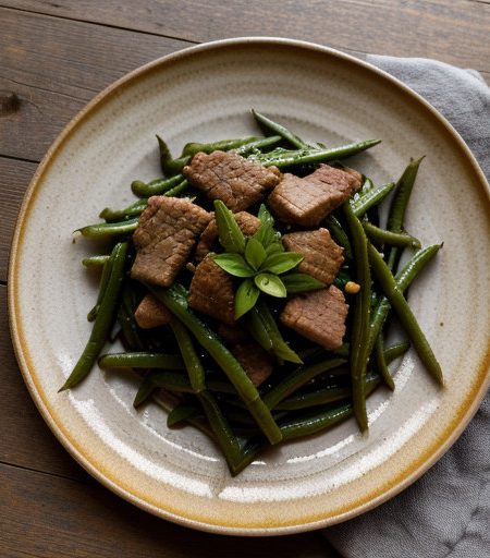 Stir Fried Green Beans With Pork & Chilies recipe image