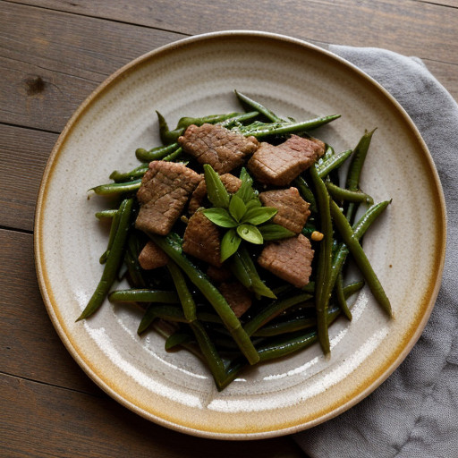 Stir Fried Green Beans With Pork & Chilies recipe image