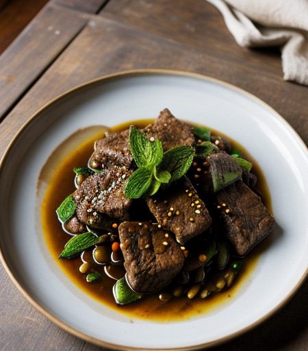 Stir-Fried Lamb With Mint & Chili recipe image
