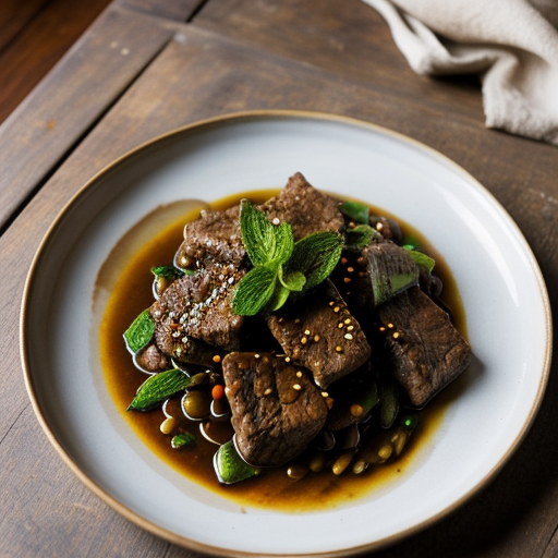 Stir-Fried Lamb With Mint & Chili recipe image