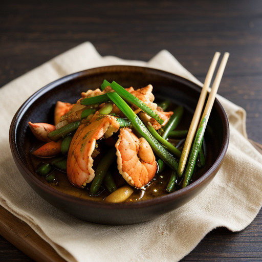 Stir-Fried Lobster With Ginger Sauce - Pad Go recipe image