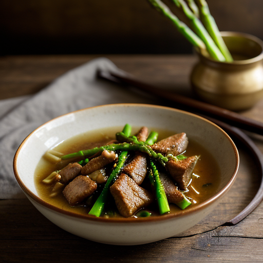 Stir-Fried Pork & Asparagus With Fish Sauce recipe image