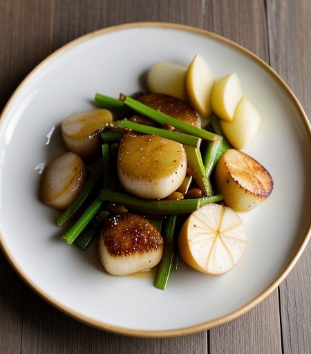 Stir Fried Scallops & Apples recipe image