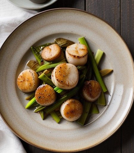 Stir-Fried Scallops With Leeks recipe image