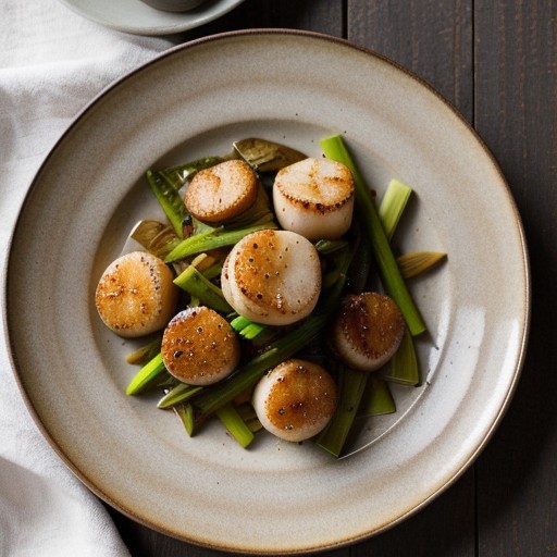 Stir-Fried Scallops With Leeks recipe image