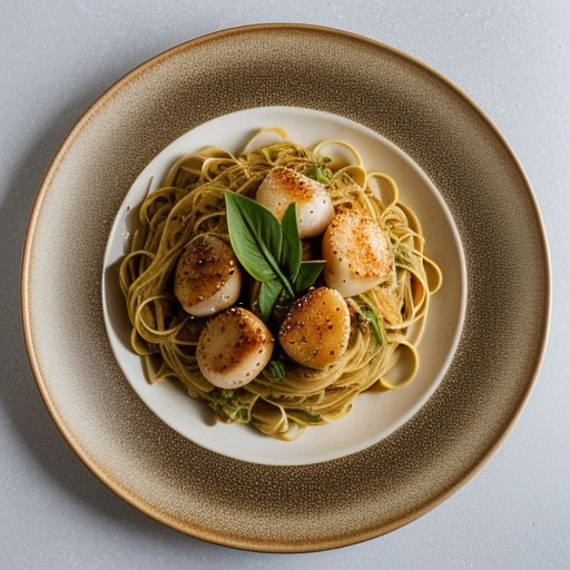 Stir-Fried Scallops With Pasta recipe image