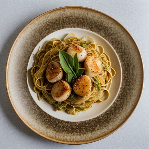 Stir-Fried Scallops With Pasta recipe image