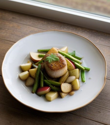 Stir Fried Scallops and Apples recipe image