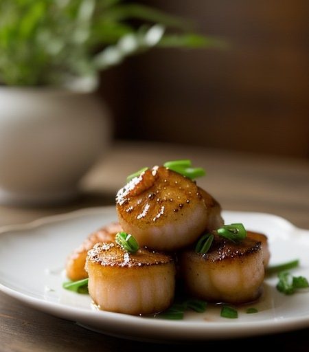 Stir-Fried Scallops in a Basket recipe image