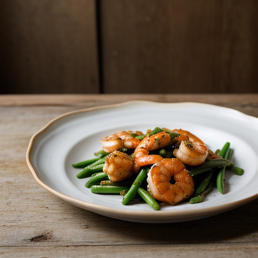 Stir-Fried Shrimp With Garlic & Green Beans recipe image