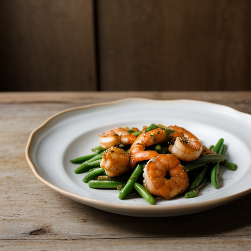 Stir-Fried Shrimp With Garlic & Green Beans recipe image