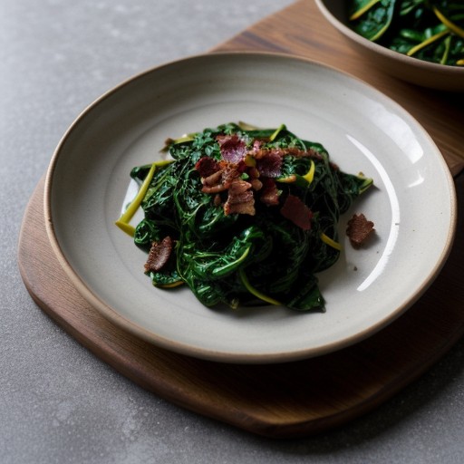 Stir-Fried Spinach With Bacon recipe image