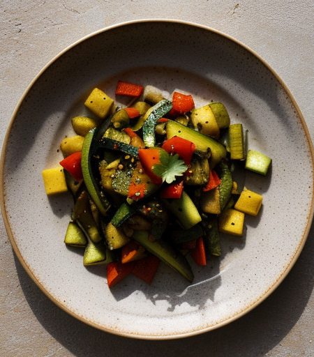 Stir-Fried Summer Vegetables With Coriander & recipe image