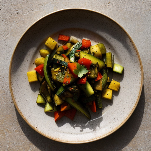 Stir-Fried Summer Vegetables With Coriander & recipe image