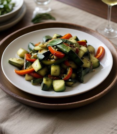 Stir-Fried Summer Vegetables With Coriander and Basil recipe image