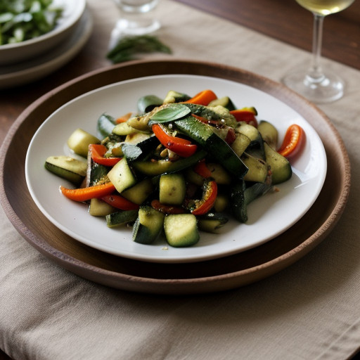 Stir-Fried Summer Vegetables With Coriander and Basil recipe image