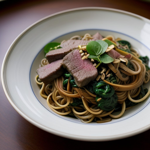 Stir-Fry Beef & Spinach With Noodles recipe image