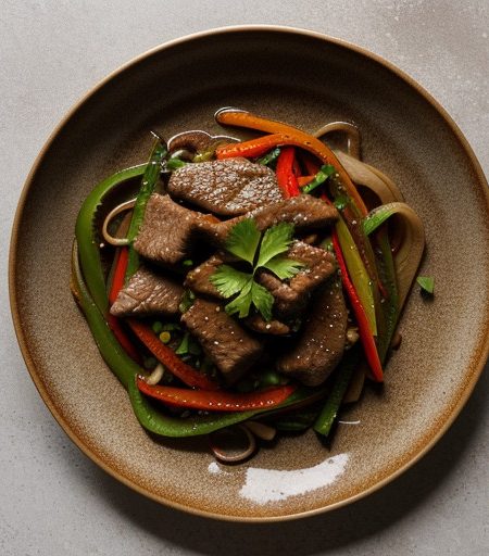 Stir-Fry Beef With Peppers & Onion recipe image