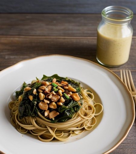 Stir-Fry Greens With Linguine - Country Living recipe image