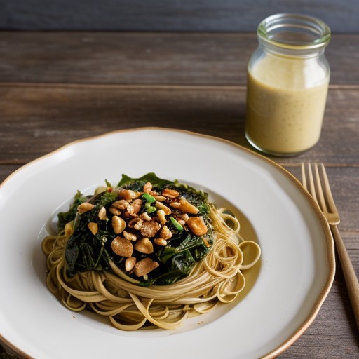 Stir-Fry Greens With Linguine - Country Living recipe image