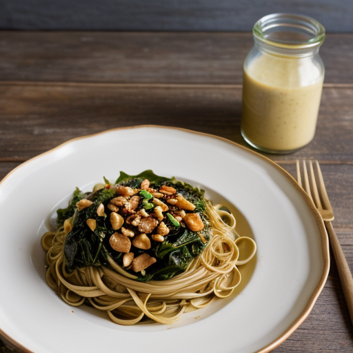 Stir-Fry Greens With Linguine - Country Living recipe image