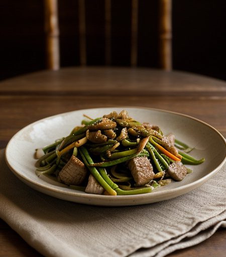 Stir Fry Pork With Peapods recipe image