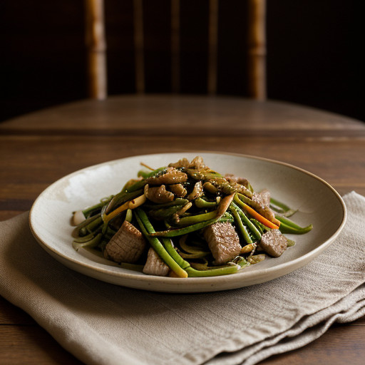 Stir Fry Pork With Peapods recipe image