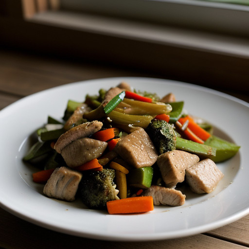 Stir Fry Vegetables With Chicken or Pork. recipe image