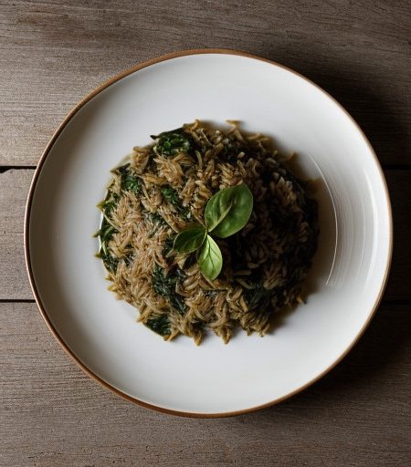 Stirred Rice With Spinach recipe image