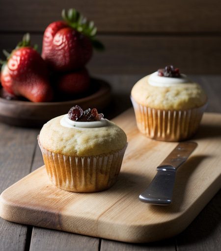 Strawberries Romanoff Muffins recipe image