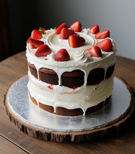 Strawberry Basketweave Cake recipe image