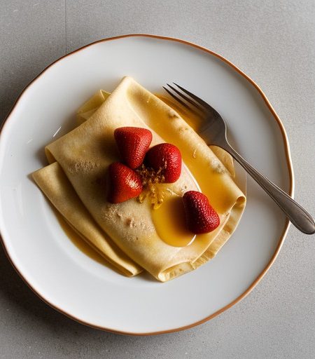Strawberry Brunch Crepes With Honey Suzette Sauce (7.5 PTS recipe image