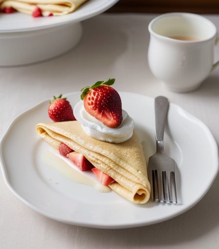 Strawberry-Cream Crepes recipe image