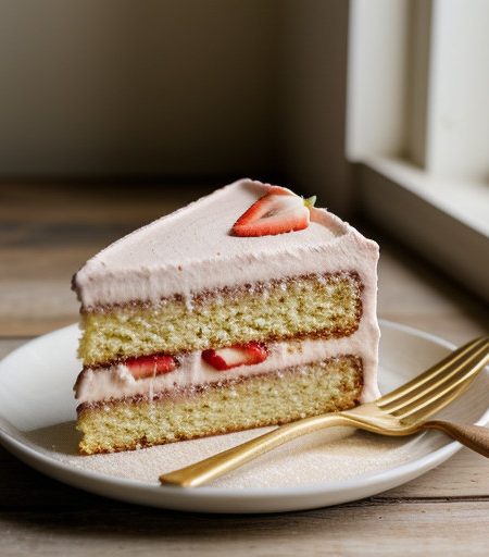 Strawberry Cream Filled Yellow Cake recipe image