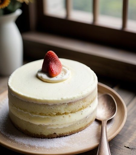 Strawberry Custard Cake recipe image