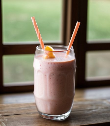 Strawberry-Orange Milk Shake recipe image